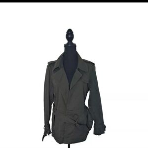 Coldwater Creek Classic | Olive Green Belted Utility Jacket Size 14